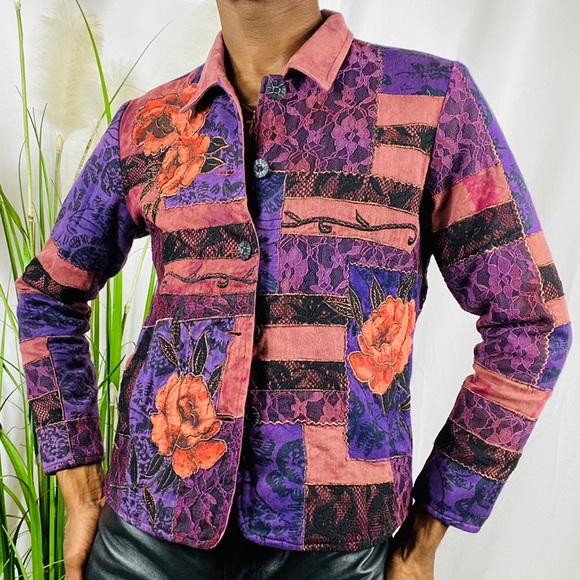 Patchwork purple jacket - Picture 3 of 4